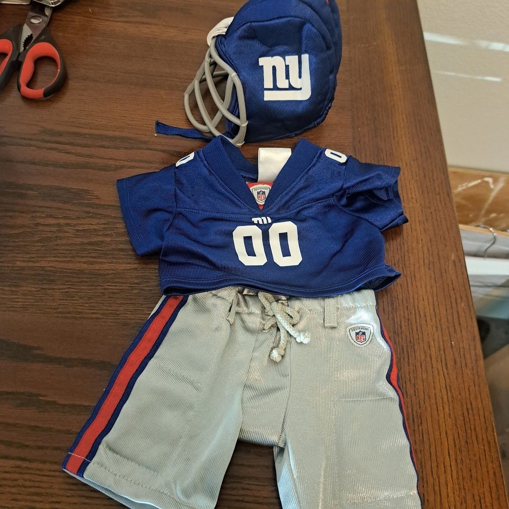 Build-A-Bear NFL New York Giants Football Uniform Jersey Pants Helmet Set